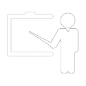 Instructor at whiteboard icon